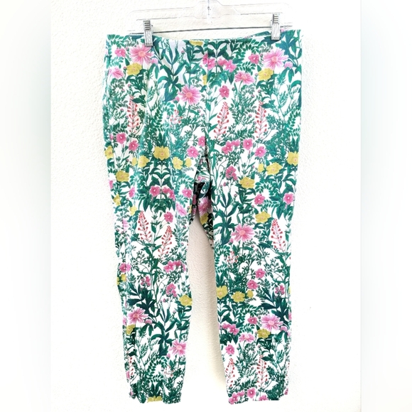 Rsvp By Talbot's Floral Skinny Ankle Length Pants Cotton 10P - Picture 1 of 5